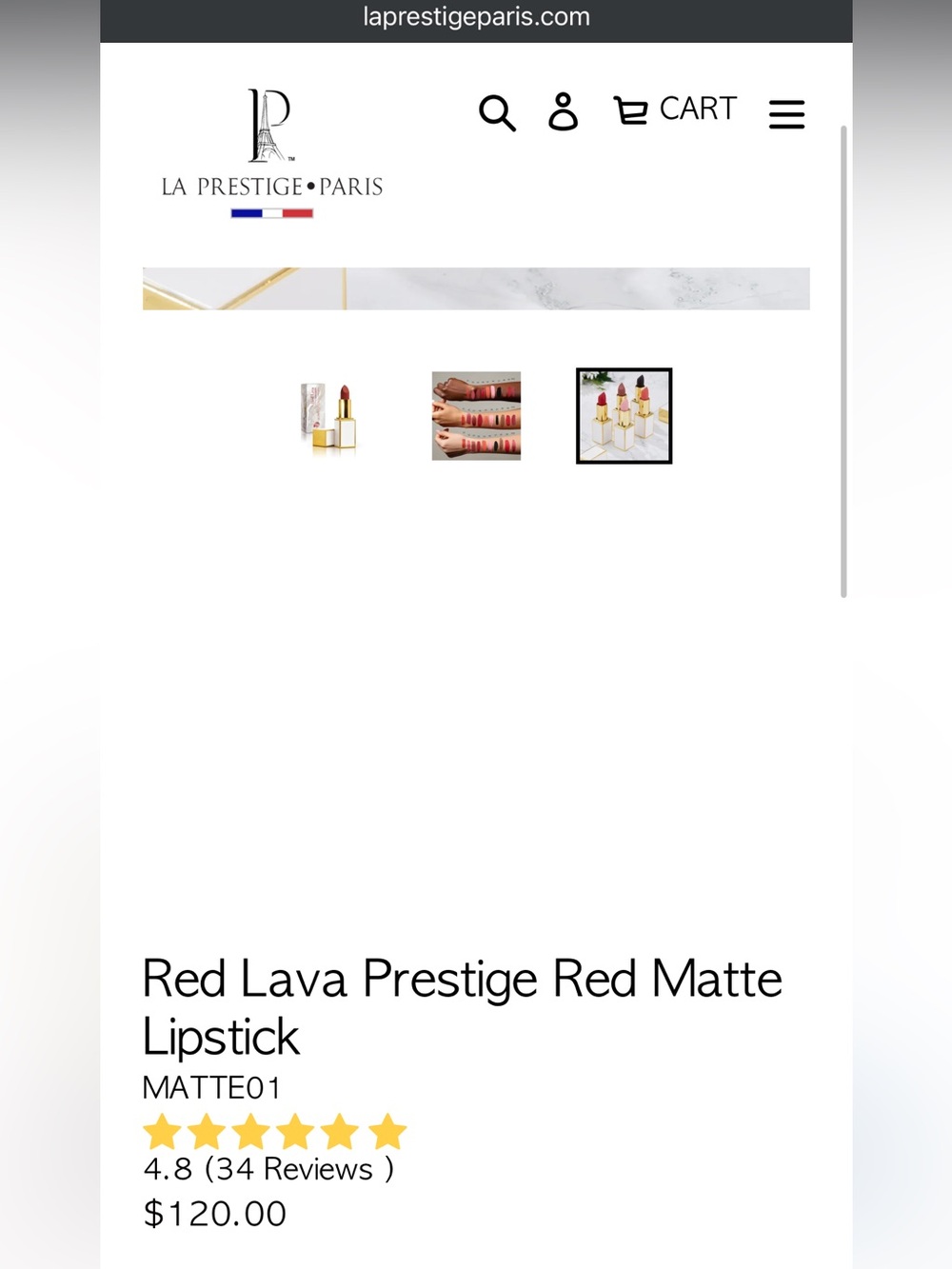 La Prédire Prestige Paris Matte Lipstick Red Lava Authentic - Picture 3 of 9